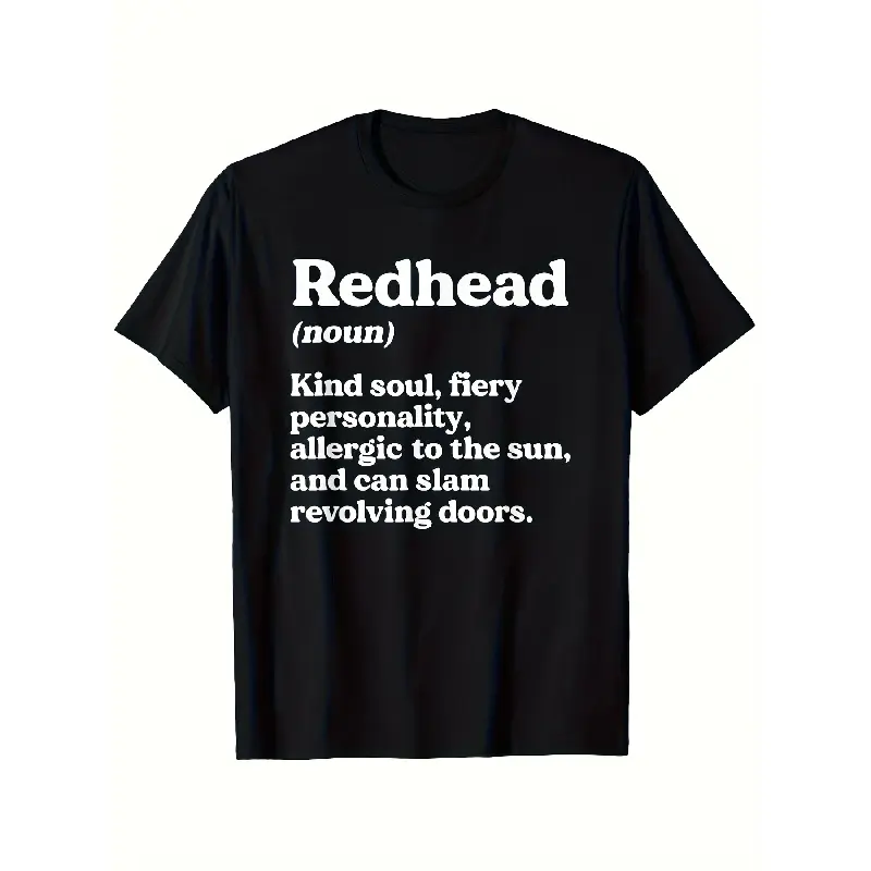 Men's Casual Vintage Short-Sleeve T-Shirt - Humorous Redhead Ginger Hair MC1R Gene Top, 100% Comfort Fit, S-XXXL, Funny Gift Oversized Tee for Women, Tshirt, Shortsleeve