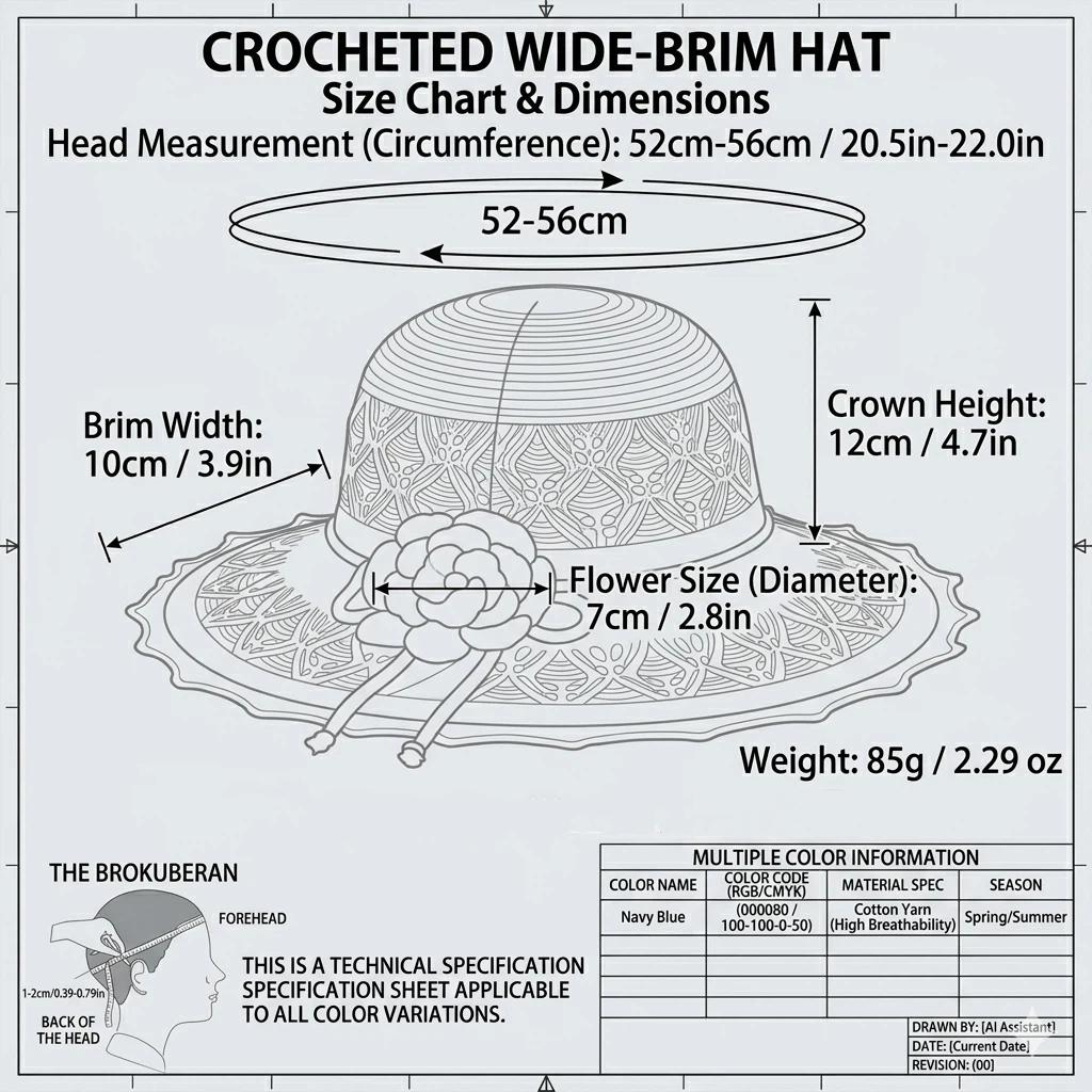 [2026 Trend] Luxury Floral Crochet Sun Hat - Ultra Wide Brim UV Protection - Elegant Foldable Lace Beach Cap for Women - The Perfect Summer Vacation Essential & Gift