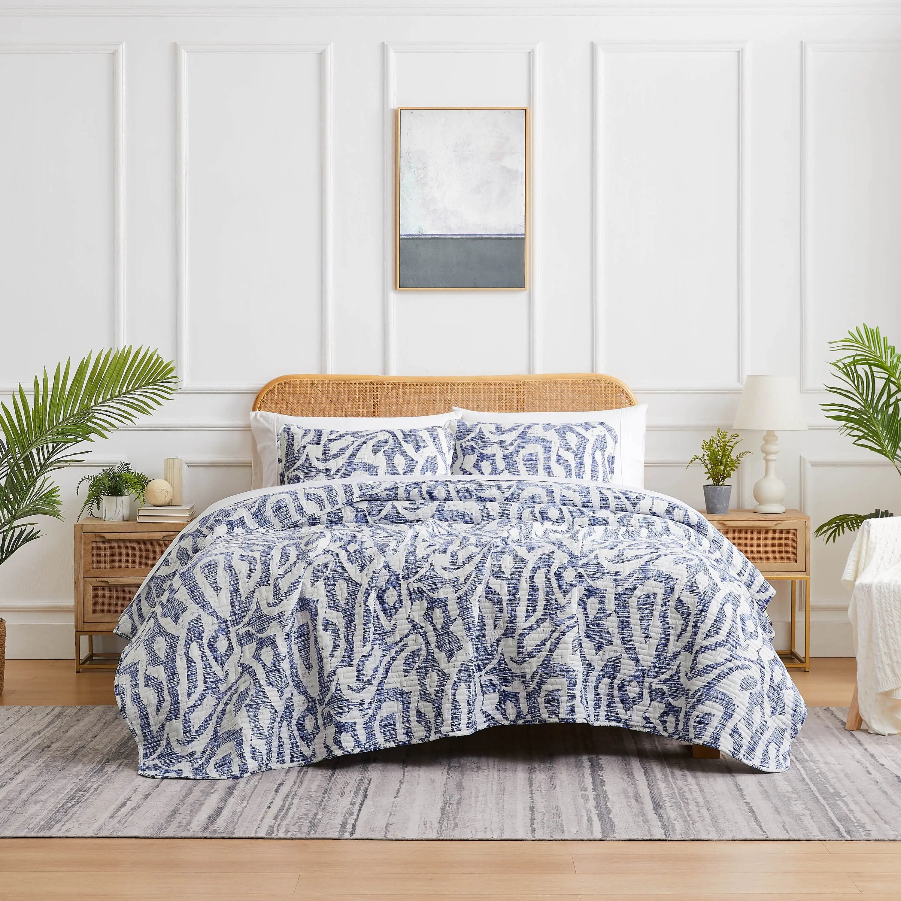Khari Oversized Microfibre Quilt Bedding Set - Lightweight Quilts, Soft Bedspread, Durable, Fine Quilting, Machine Washable, Layering Full/Queen Bedding Set, Queen Bedding Sets