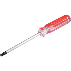 Torx Screwdriver  T27 Security Magnetic Star Screw Driver with 4" CR-V Shaft and Clear Red Handle