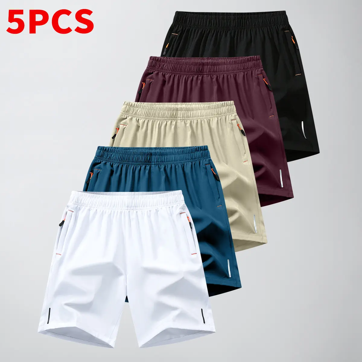 White + Lake Blue + Khaki + Wine Red + Black