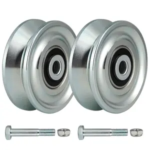 3 in V-Groove Wheel, Slide Gate Wheel with Double Bearings, Rolling Gate Caster for Inverted V Track, 2000 Lbs Load Capacity, 2 Sets