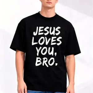 Jesus Loves You Bro Christian Believer Faith God Religious T-Shirt Tshirt TOP