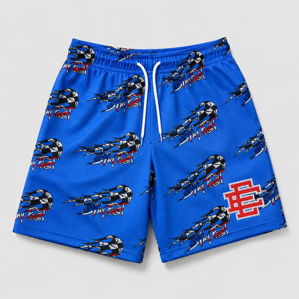 Eric Emanuel x Matty Boy Men's Mesh Basketball Shorts, All-Over Graphic Print Athletic Streetwear Shorts