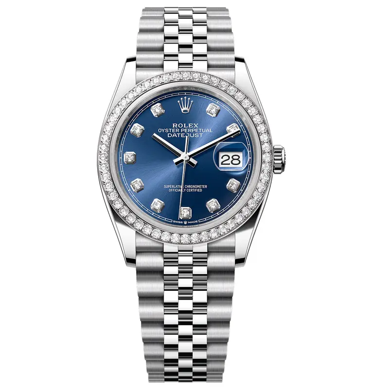 Rolex Datejust m126284RBR-0029 Automatic 36mm Blue Dial Stainless Steel & White Gold Factory Diamond Women’s Watch WHP039554