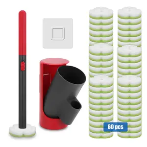 Disposable Toilet Brush with 60 Refills for Deep Cleaning and Hygienic Bathroom Maintenance Household Toilet Bowl Cleaner with Holder