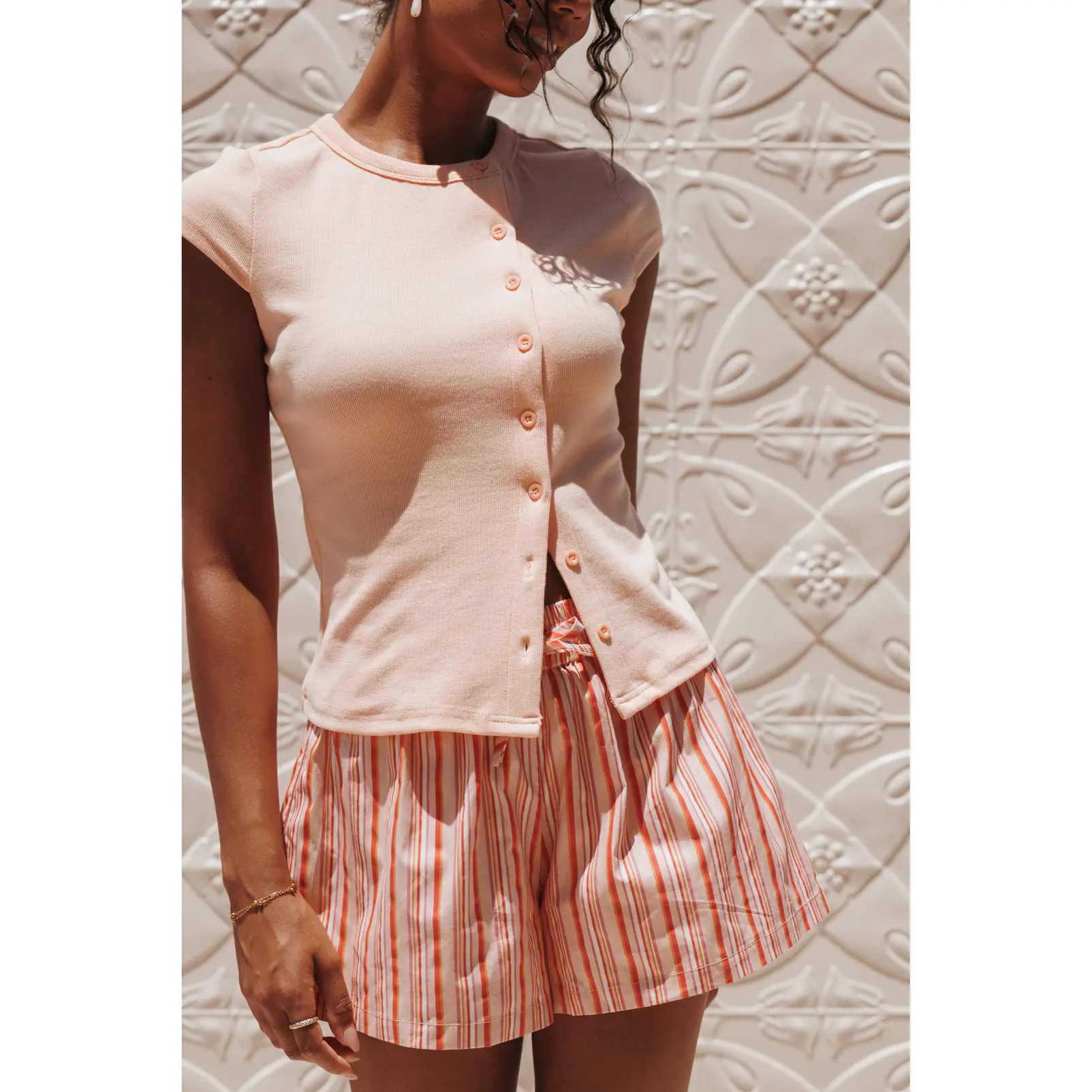 Tatum Asymmetrical Knit Top - Coral