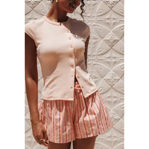 Tatum Asymmetrical Knit Top - Coral