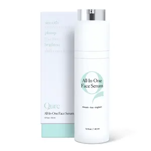 Qure All In One Hyaluronic Acid Serum for Face, Facial Serum With Niacinamides, Retinol, Lactic & Mandelic Acid, Bakuchiol, Peptides & Vitamin C Formulated For Fine Lines & Wrinkles