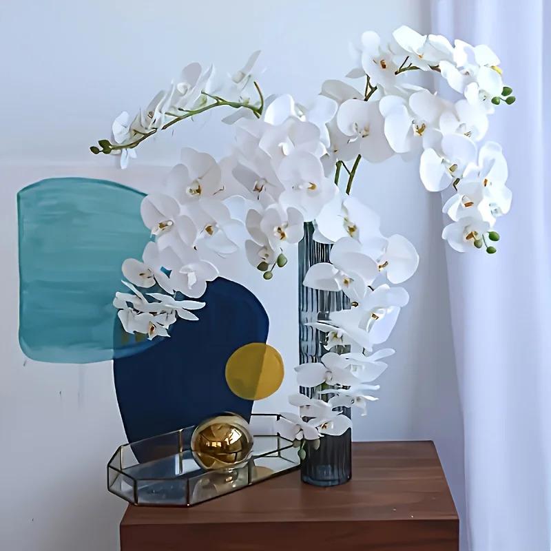 6pcs 9-Head Artificial Orchids, Featuring a Realistic Dendrobium Stem. with a Height of 31 Inches