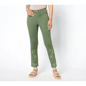 Denim & Co. Regular Easy Stretch Printed Slim Ankle Jean