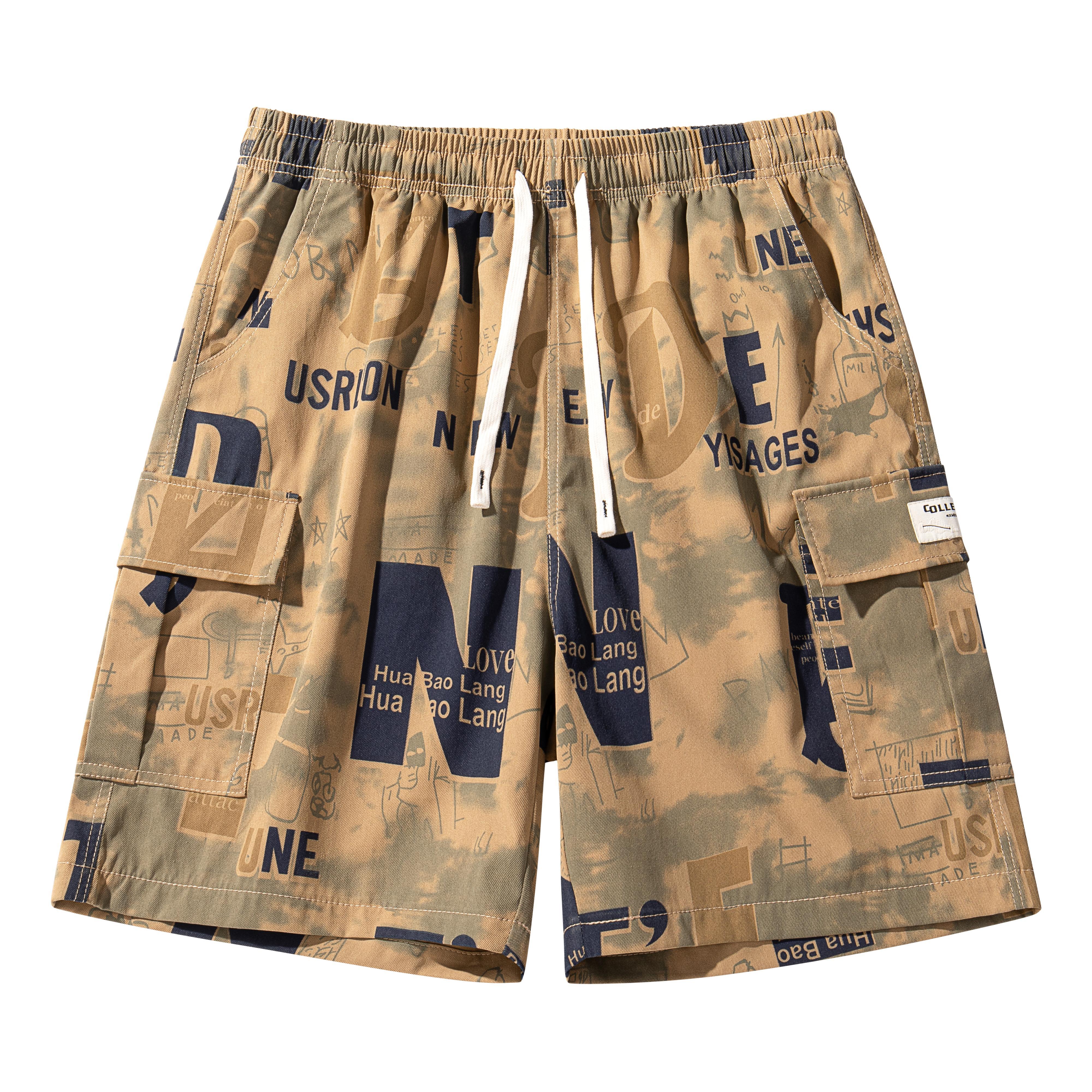 Men’s summer shorts with letter print, drawstring, and multiple pockets — 2026 new casual athletic style; breathable, wear-resistant, wrinkle-resistant, easy to clean; available in various styles for mix-and-match combinations., Mid Waist, Loose-Fitting s Men’s summer shorts with letter print, drawstring, and multiple pockets — 2026 new casual athletic style; breathable, wear-resistant, wrinkle-resistant, easy to clean; available in various styles for mix-and-match combinations., Mid Waist, Loose-Fitting s