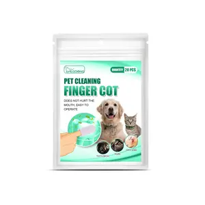 Yegbong Dog Cat Teeth Cleaning Finger Cots | Pet Oral Care Finger Wipes | Tartar & Plaque Cleaning