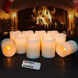 LED Battery Operated Candles 2"x4" PlasticFlickering Flameless Candles with Timer OutdoorWaterproof Wedding Party Halloween ChristmasBirthday Decoration Gifts Realistic Slim Tall PillarCandles. candle warmer lamp candles wax melts diptyque wax melts
