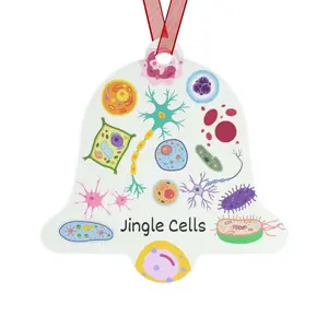 Personalized Microbiology Metal Ornament - Jingle Cells, Funny Christmas Gift for Biologists, Science Teachers, STEM Students, Lab Techs