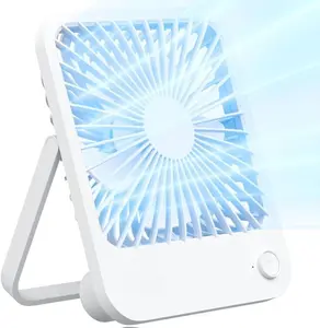 JISULIFE Desk Fan Battery Rechargeable, 4500mAh 180°Foldable Portable Personal Fan, 4 Speeds Adjustable Long Battery-life for Home Office Travel Outdoor Gifts for Women Men-White