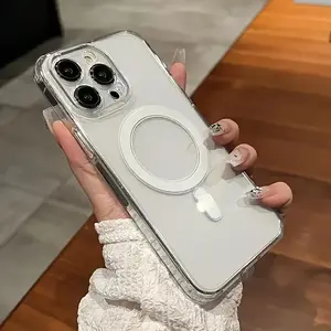 Phone Case - Acrylic Transparent Protective Case Suitable for Iphone 16, 16 Pro, 16 Plus, And 16 Pro Max - Ultra-Thin Shockproof Case with Built-In Magnets, Compatible with Magnetic Safe Charging