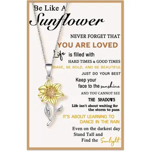 Sunflower Necklace, Sunflower Gifts Ideas for Daughter Niece Bestfriend Women