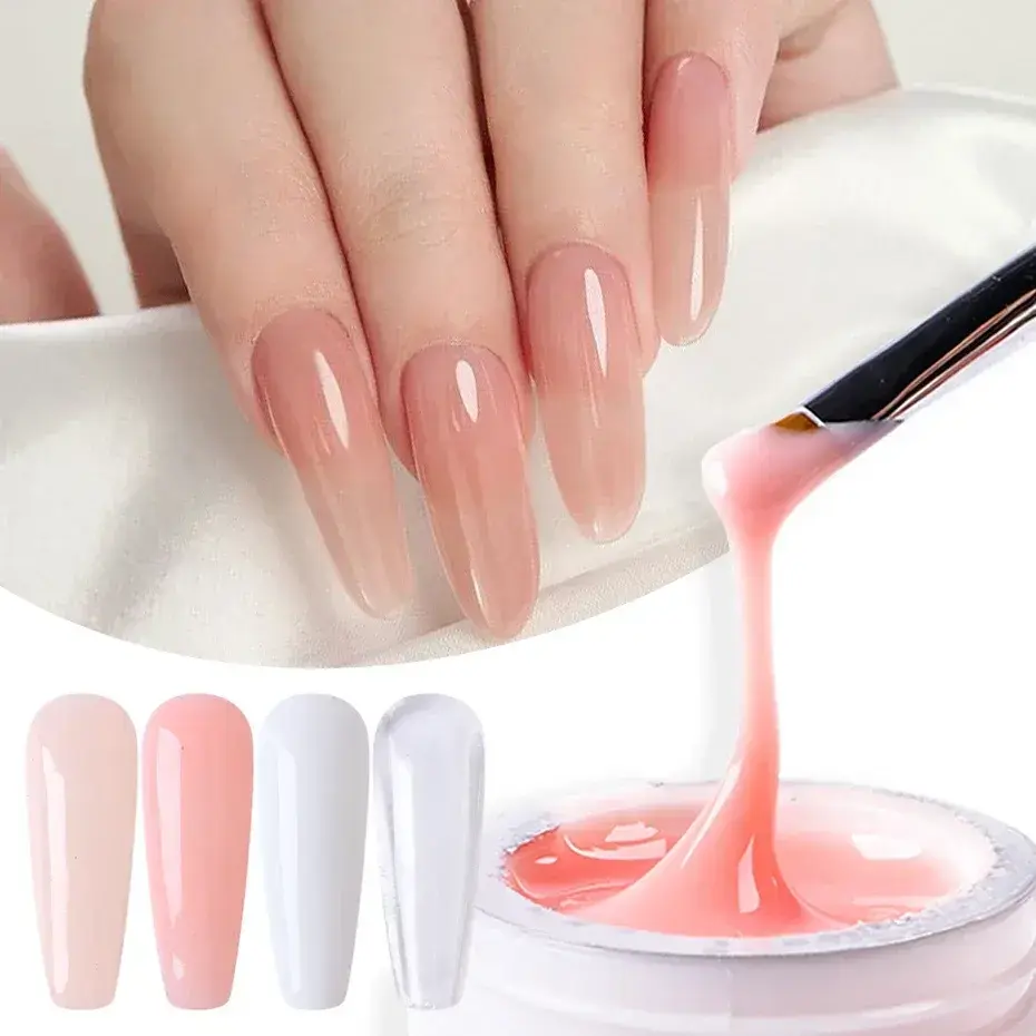 15ml Hard Jelly Extension Nail Gel Building Prolong Crystal Gel Pink Milky White UV Soak Off Construction Tool Manicure Supplies