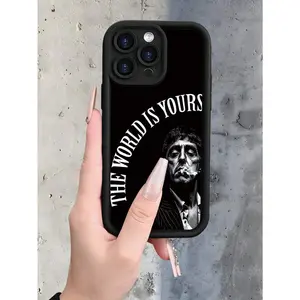 Black Gentleman Movie + The World Is Yours-Pattern Lasting |   Protection |   Shockproof And Drop-Proof |   Frosted And Non-Slip |   Low-Key Luxury, UV Printing For IPhone 16/15/14/13/12/11/XS/XR
