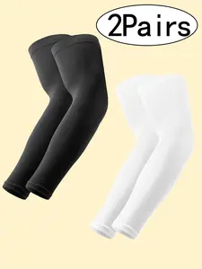 2 Pairs Arm Sleeves Compression UV Protection Cooling Sun Sleeves Tattoo Cover Up Basketball Arm Sleeves Football
