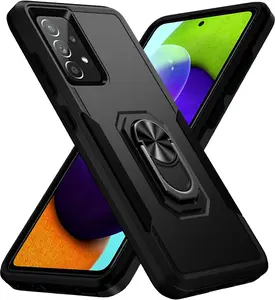 Case for Samsung Galaxy A03s,Heavy Duty Shockproof Full Body Protective Cover,Built in Finger Ring Stable Holder Kickstand Cellphone Case Accessories Protection