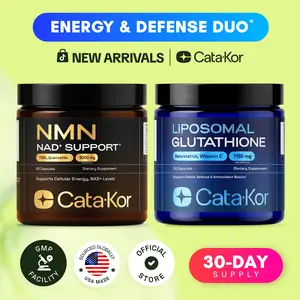 Cata-Kor Energy & Defense DUO - NMN 1,000 mg, Liposomal Glutathione 500 mg, Vitamin C, TMG, Resveratrol