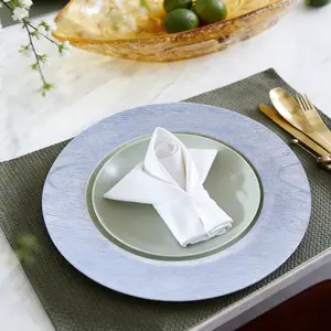 JIT 13inch Chargers Plates, Silver Chargers Plates, Shatterproof Reusable Easy to Clean, used for Backyard Wedding, Halloween, birthday, Christmas decorations, and table ornaments decorations Set of 12