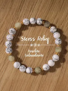 Natural Crystal Line Moonlight Stone Irregular Geometric Original Stone Bracelet Beads, Dainty Crystal Bracelet, Healing Crystal Bracelet, Stress Relief, Spiritual Jewelry, Gift for Friends