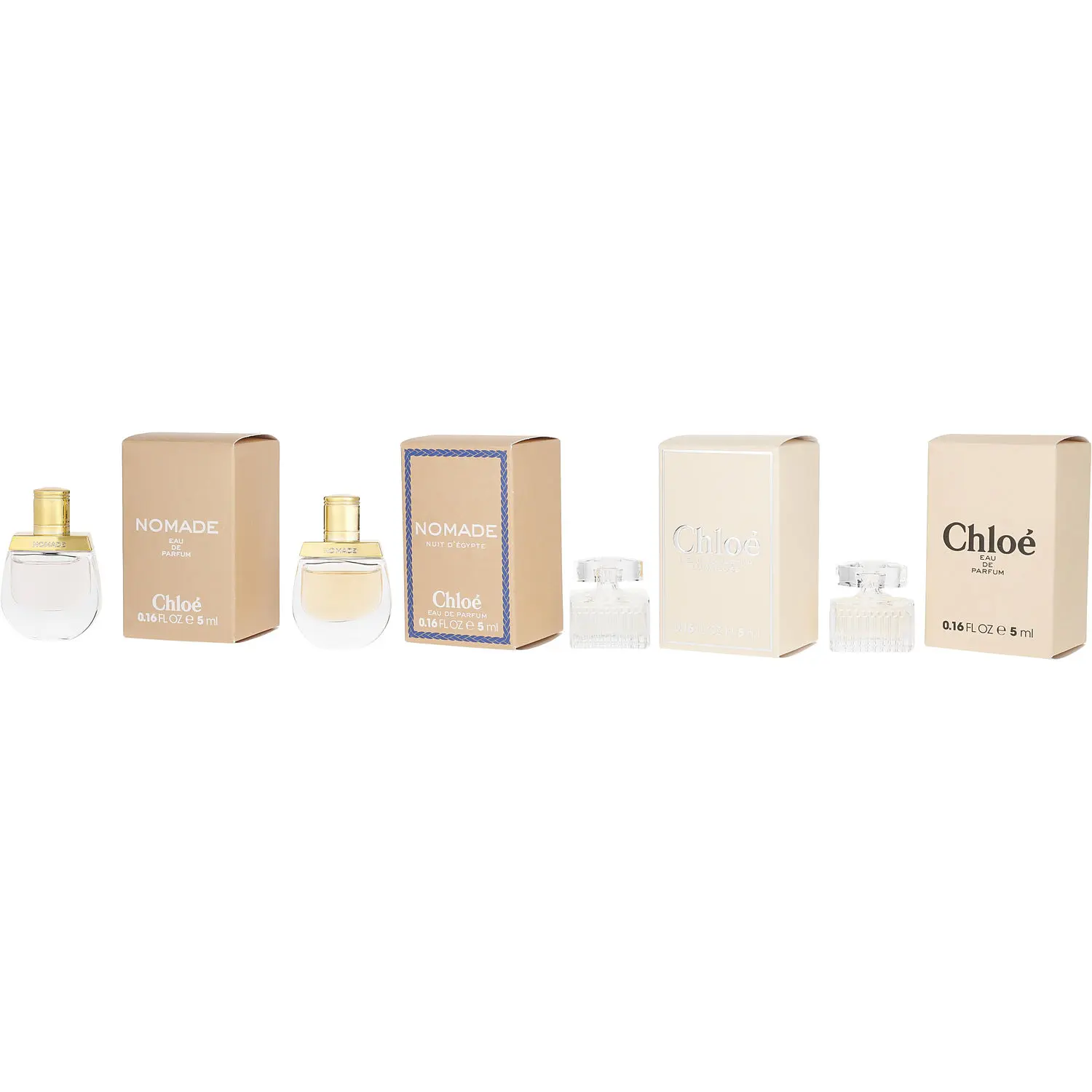Chloe Variety Set-4 Piece Womens Variety With Chloe & Nomade Nuit D'egypte & Chloe Nomade & Chloe Lumineuse And All Are Eau De Parfum 0.17 Oz Minis For Women