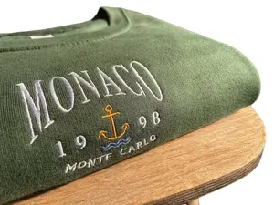 Monaco Embroidered Sweatshirt, Monte Carlo Crewneck Sweatshirt