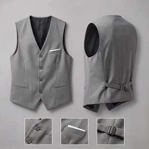 Men’s Classic Light Grey Suit Vest – The Ultimate Versatile Waistcoat for Business Casual, Office & Everyday Layering