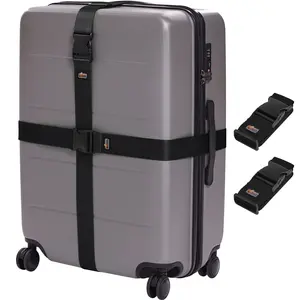 Gorilla Grip Heavy Duty Adjustable Luggage Straps for Suitcases, Easy to Identify Travel Belt Connector Holds Suitcase Together, Extends Life of Bag, Strap Connects Two Bags, Accessories