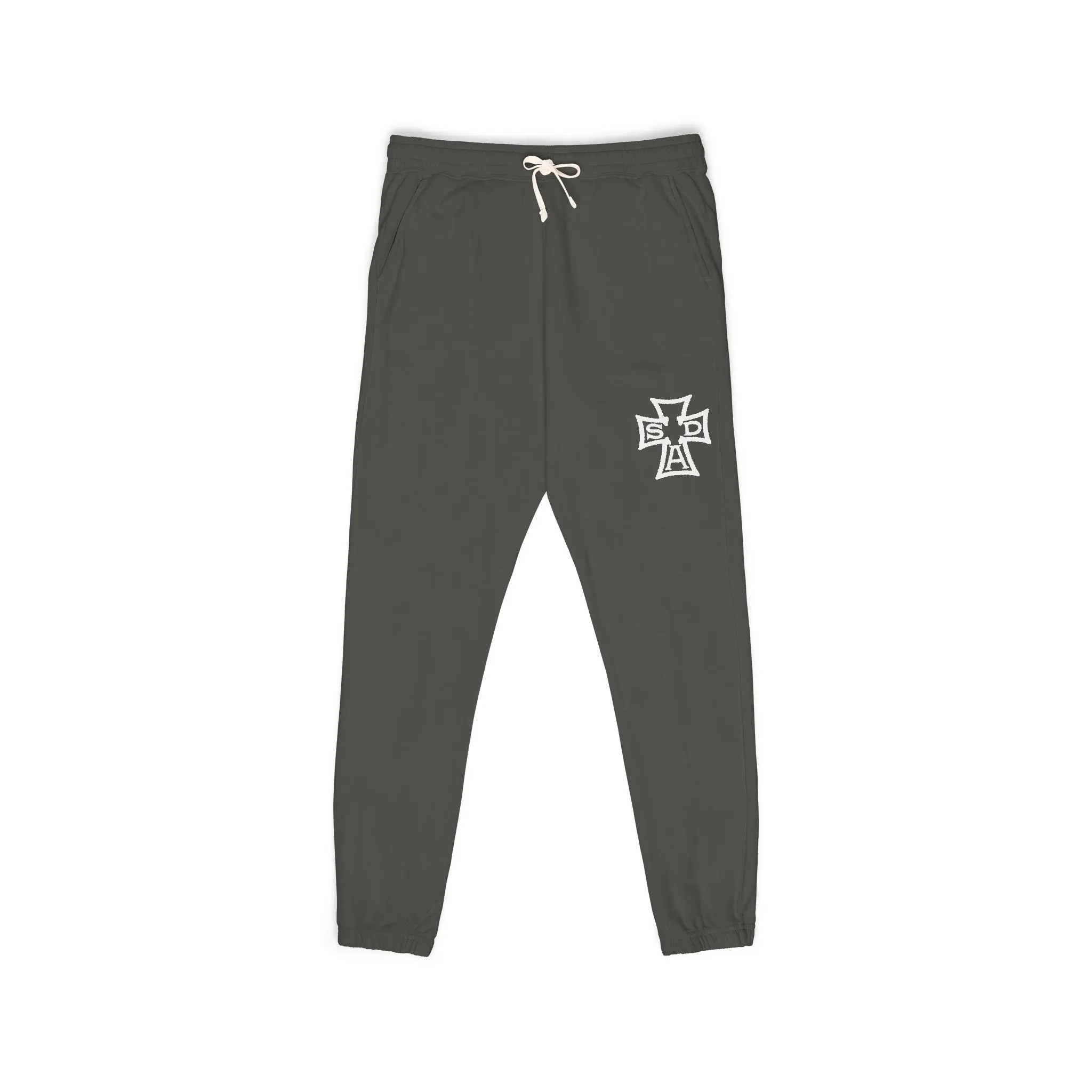Savage Dad Apparel Joggers | Garment-Dyed Graphic Sweatpants | Mens Christian Streetwear | Minimal Logo Lounge Pants | Gift for Him