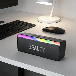ZEALOT Wireless Bluetooth Speaker for Gaming PC, 20W HIFI Stereo Sound with RGB Rhythm Lights, IPX4 Waterproof for TV Home Office Outdoor Camping