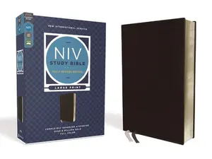 USED-NIV Study Bible, Fully Revised Edition, Large Print, Bonded Leather, Black, Red Letter, Comfort Print by Zondervan (Bonded Leather)