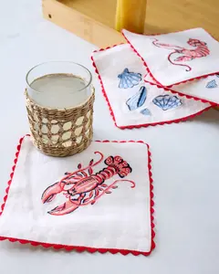 Lobster Landing - Cocktail Napkins Set of 4 - Cloud
