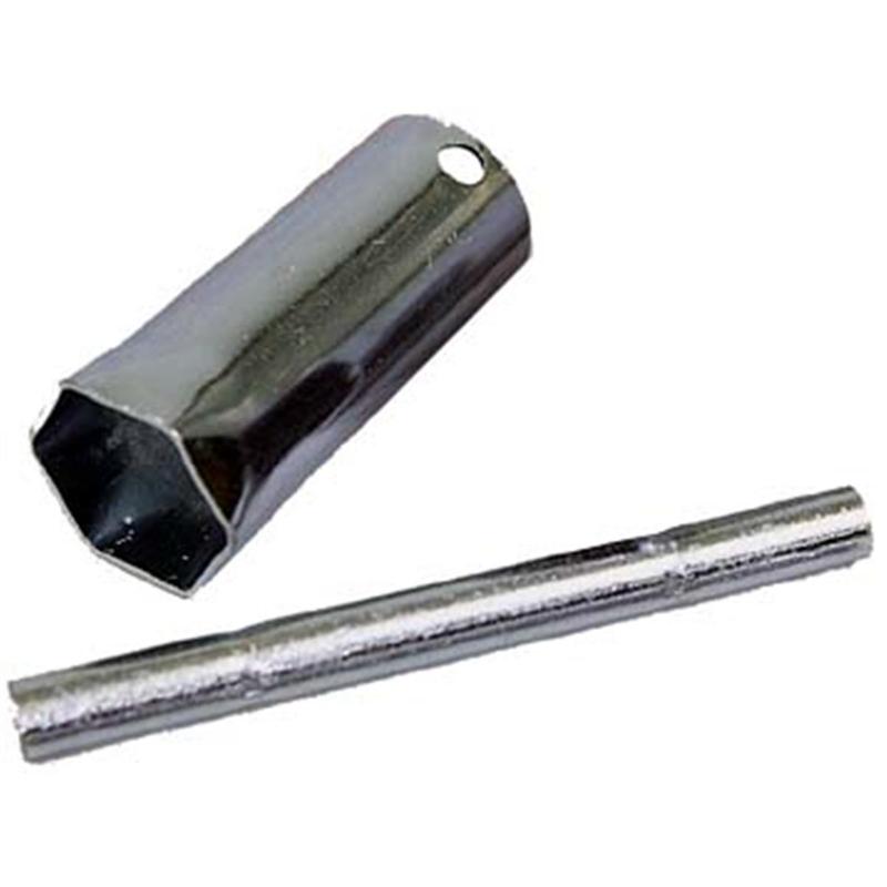 CAMCO 09883 Residential Water Heater Element Wrench - 5 in Length, 1.8" Width, 8.45" Height, Zinc Plated, Fits 1-1/2" Nuts & All Screw-In Elements, Works in Offset Areas