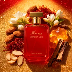 Crimson Veil Extrait de Parfum 100ml | Saffron, Jasmine, Oakmoss, Amber, Cedarwood | Floral & Woody | Long-Lasting, Luxury Unisex Fragrance, Vegan & Cruelty-Free