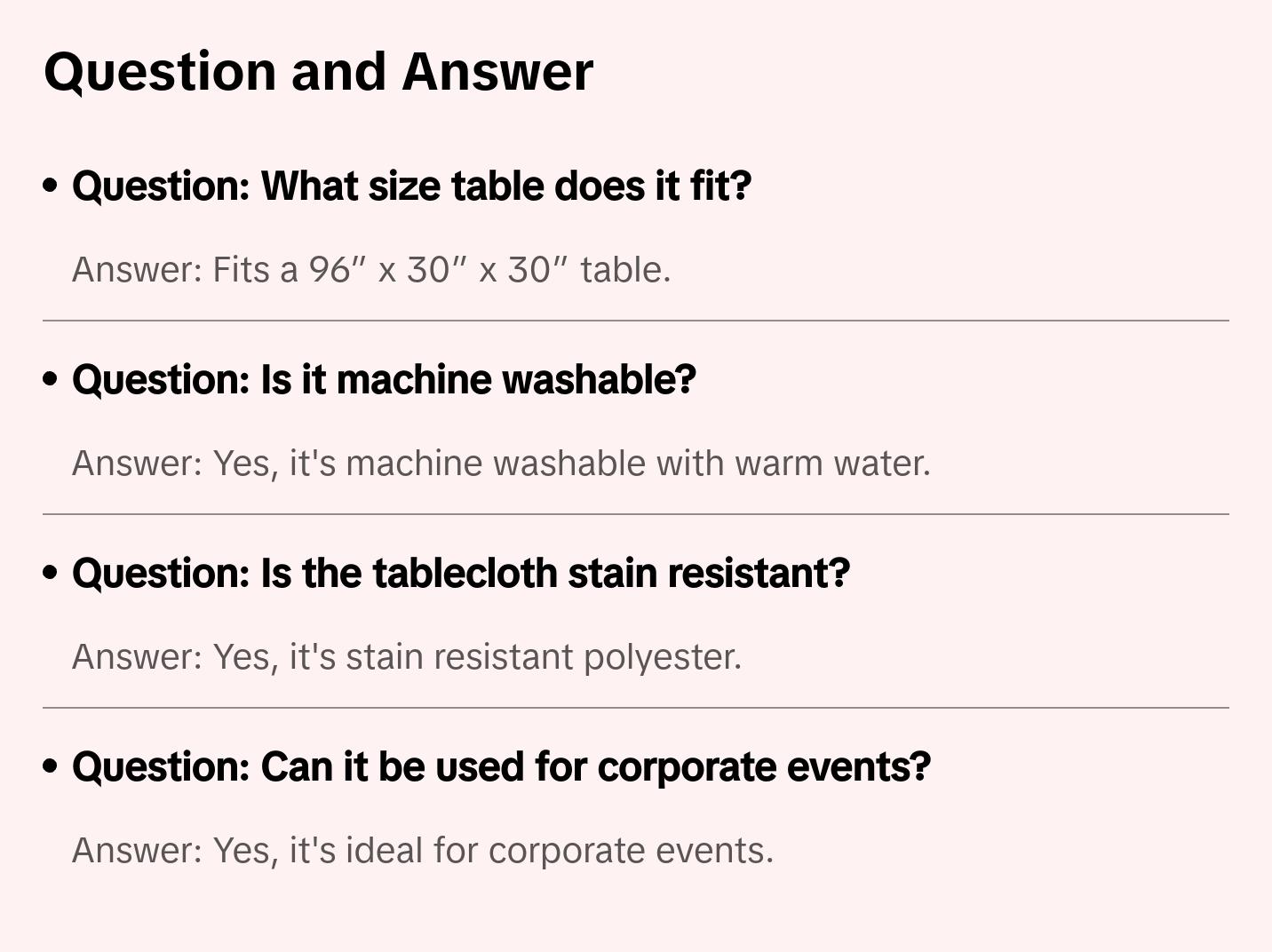 8 ft. Polyester Fitted Tablecloth Rectangular Ivory