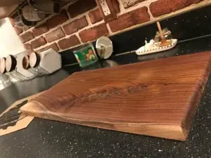18x10" Walnut Cutting Board Handcrafted from Wooster Ohio Dark Walnut with Food Grade Mineral Oil & Beeswax Conditioner Personalized Option Available