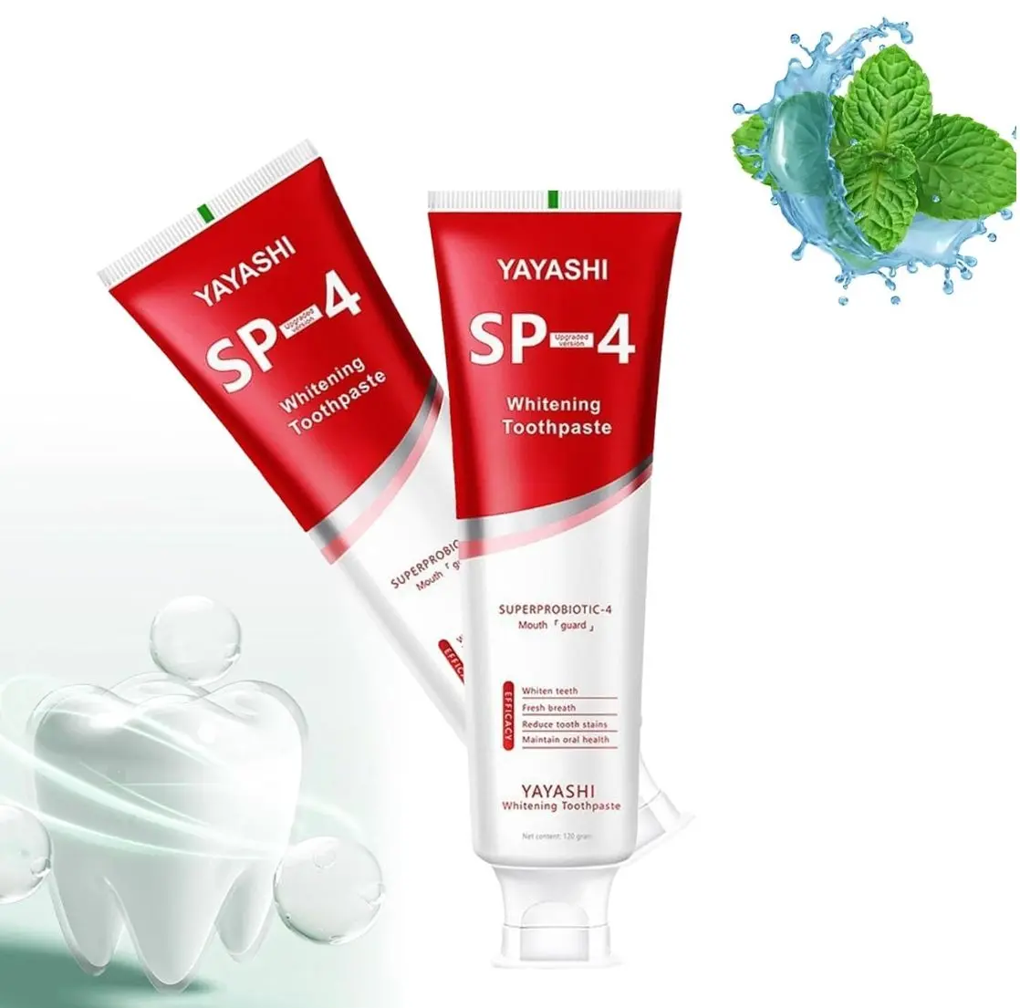 SP4 probiotic toothpaste, mint flavor freshens breath, promotes healthy teeth and gums, and prevents tartar Oral