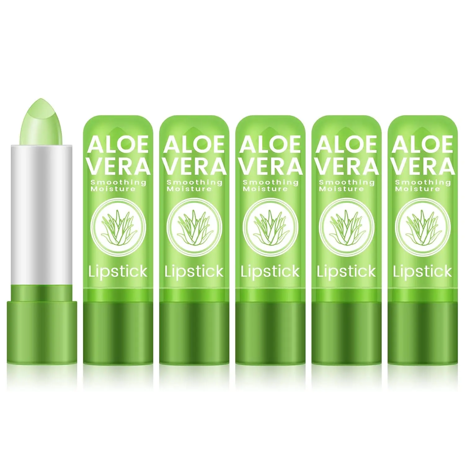 5 Pcs Aloe Vera Lip Balm, Color Changing Tinted Lip Balm, Daily Lip Care, Gloss, Lip gloss