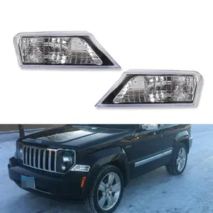 2pcs Mounted Clear Marker Signal Corner Parking lamps Lights For 2008 2009 2010 2011 2012 Jeep Liberty,Replace OEM 57010124AA-PFM, 57010125AA-PFM
