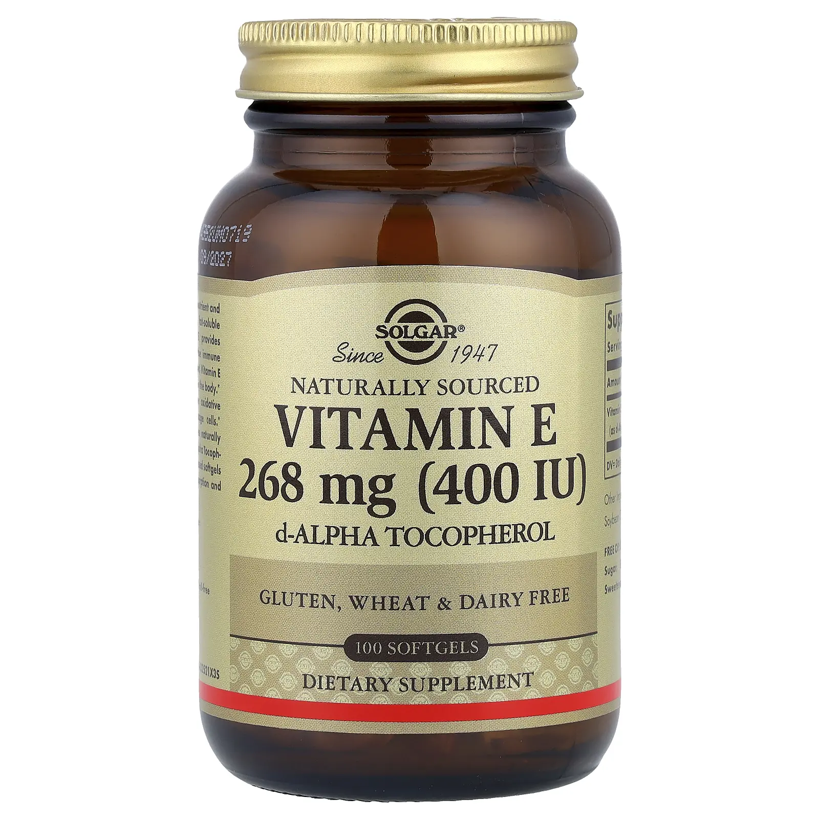 Solgar Vitamin E, 268 mg (400 IU), 100 Softgels