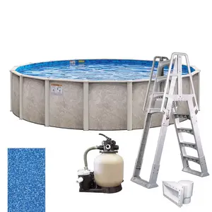 Silver 16' x 54" Round Above Ground Pool Package