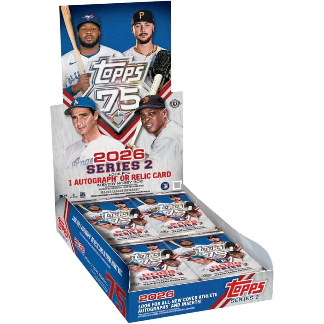 2026 Topps Baseball Series 2 Hobby Box - 75th Anniversary - 1 Autograph or Relic Card in Every Box - Factory Sealed