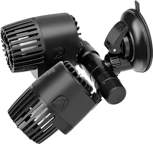 AQQA Aquarium Wave Maker,8W/12W/20W/25W Suction Cup Fish Tank Double Powerhead Pump，110V/60Hz Ultra Quiet Submersible Circulation Pump,360°+180°Adjustable For Freshwater Saltwater Black