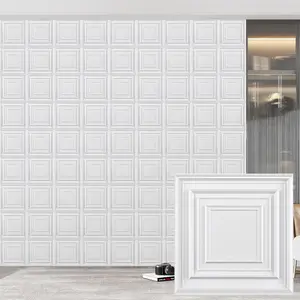 Aadesh PVC Plastic 3D Wall Panels, Decorative Wallpaper, Waterproof and Fire-Resistant, 11.8x11.8 Inches, Ideal for Living Rooms, Bedrooms, Hotels, Offices