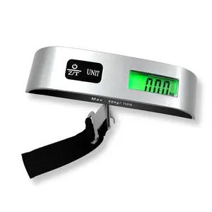 110 Lbs Digital Hanging Luggage Scale with Backlit LCD Display Rubber Paint Handle Battery Included for Travel